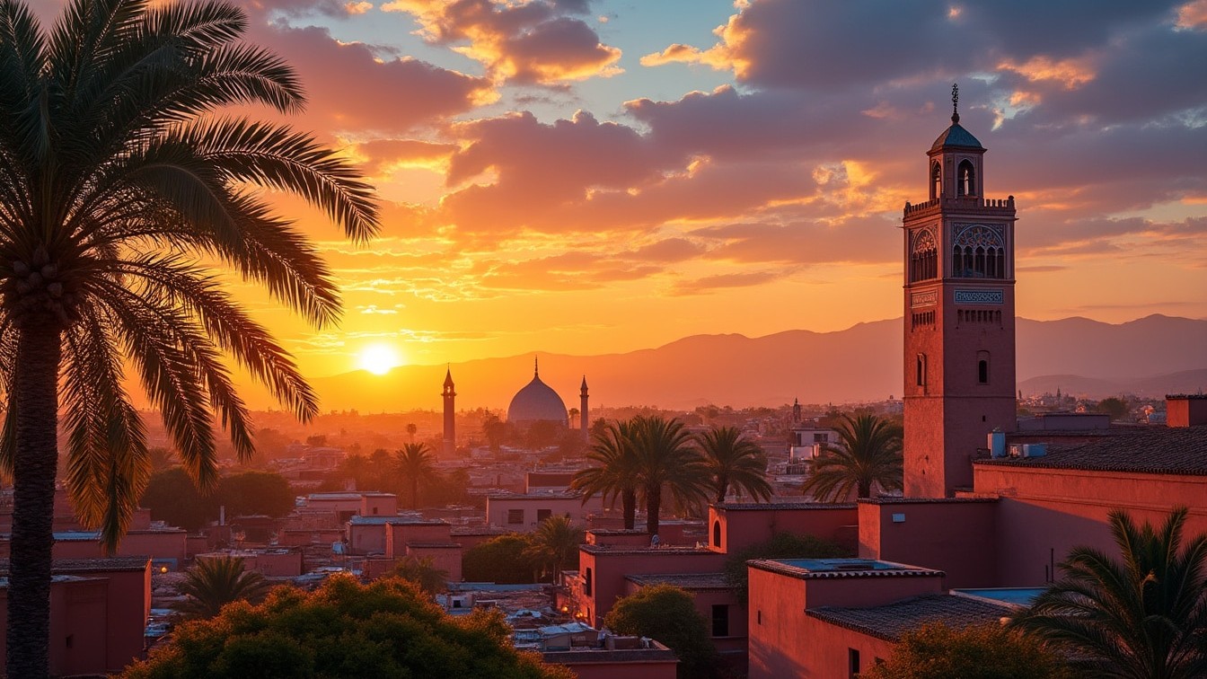 Marrakech medina at golden hour